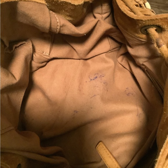 Frye and Co. Phoebe fringed leather suede boho bucket drawstring western bag - Picture 5 of 16